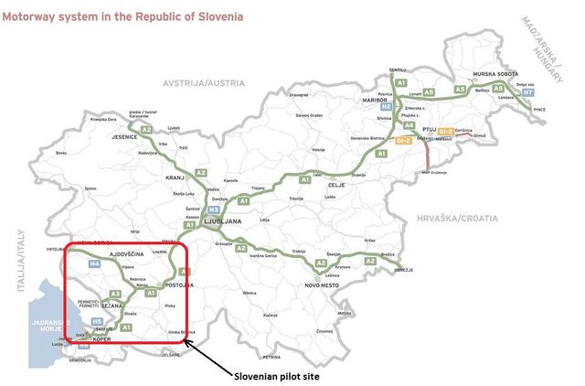 C-ROADS Pilot Map Slovenia